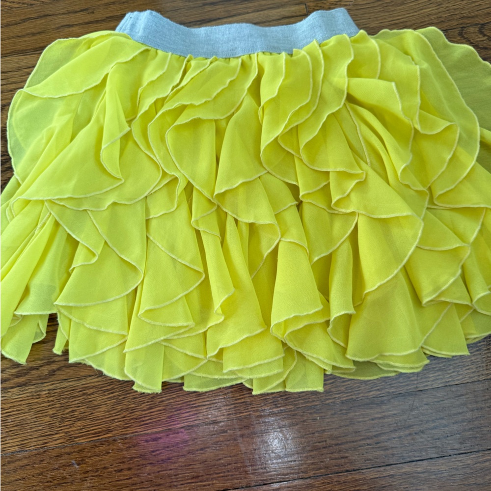 Akoo Yellow Ruffle Mini Skirt - Picture 2 of 3